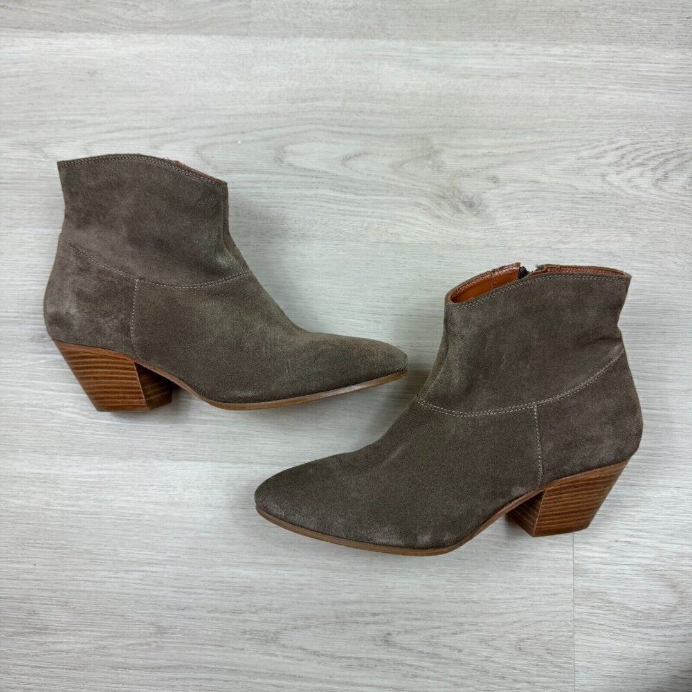 Aquatalia Suede Ankle Bootie Womens 9 Brown Heeled NEW